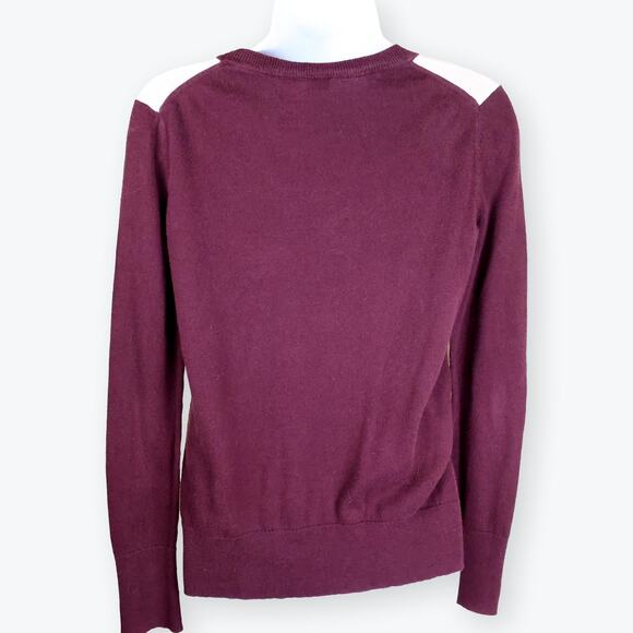 GAP Purple Magenta Cream Cotton Colorblock Sweater XS - Picture 7 of 7